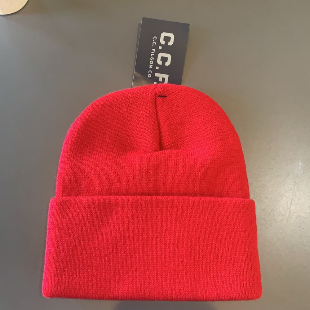 C.C.F. Filson - Watch Cap, Hat, Beanie - RED - Acrylic Snow Winter NEW - Picture 2 of 3